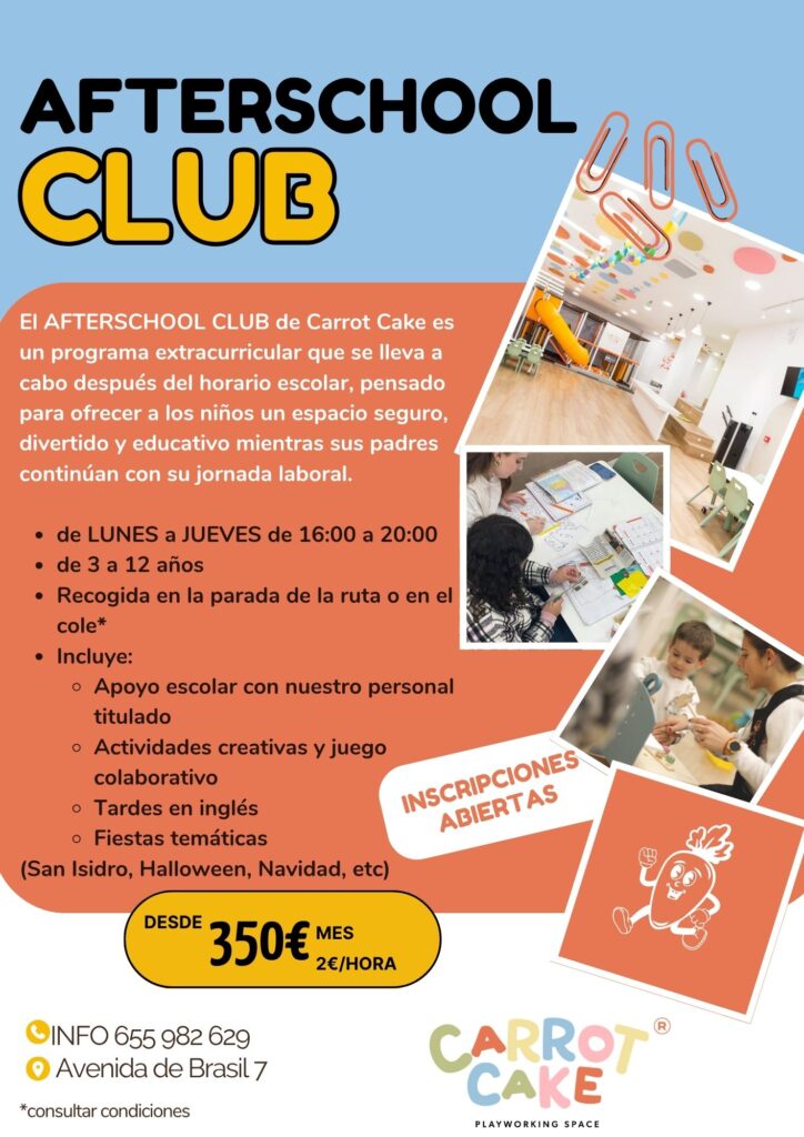 Flyer Afterschool Club en Madrid